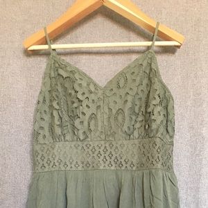 crocheted top v-neck dress
